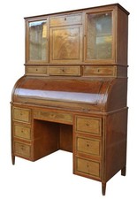 Bureau à cylindre d'époque Louis XVI directoire époque fin XVIIIème en acajou