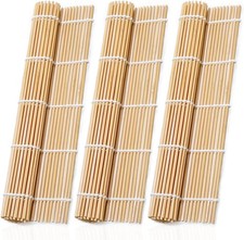 Tapis de Sushi 3 pièces Rouleau en Bambou Naturel pour Maki Sushi Kit de Prép...