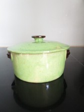 Pot / terrine couvercle  en terre cuite vernissé  poterie d'Apt  Vallauris