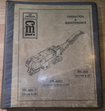 Cmi PR-800-7 PR-500C PR-650 Chaussée Profileur Opération Entretien Manuel Livre
