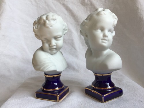 Paire buste biscuit limoges - buste,