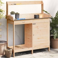 Table de Rempotage avec Armoire Établi Rangement Bois Massif de Sapin vidaXL