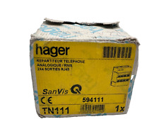 HAGER TN111 594111 REPARTITEUR TELEPHONE ANALOGIQUE RNIS 2x4 SORTIES RJ45