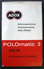 NOTICE D'EMPLOI ADOX POLOMATIC