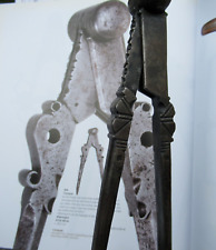 MUSEAL ANCIEN COMPAS FER FORGE NUREMBERG OUTIL ART POULAIRE XVIIème 34,5 cm