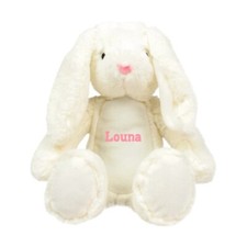 Mini peluche doudou lapin blanc personnalisé au prénom