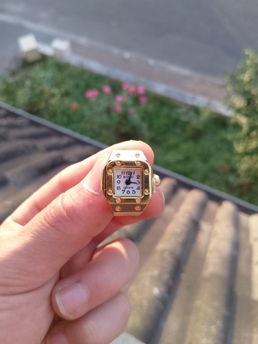 Bague doré horloge quartz - bague,