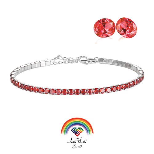 Bracelet tennis rouge - bracelet, en