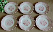 6 ASSIETTES PLATES FAIENCE DE PEXONNE FF TERRE DE FER MODELE TONKIN ROSE
