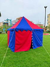 Vente week-end tente de camping médiévale 3x3 carrée rouge bleu imperméable t...