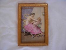 ANTIQUE FRENCH HAND PAINTING PORCELAIN PLAQUE,CHERUB,SIGNED,LATE 19th CENTURY.