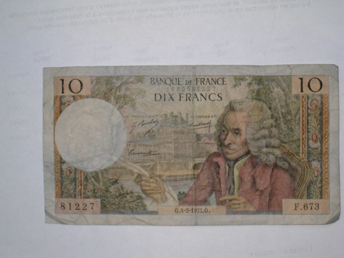 Billet francs voltaire - 10,