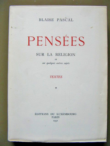 Pascal blaise pensees sur - blaise.,
