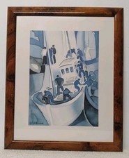 Art Breton Moderne-Affiche Peinture Encadrée 57x47 Cm Signé Bescond (Réf : Hang)