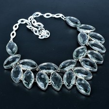 Collier bijoux en argent sterling 925 pierre précieuse quartz alexandrite 18"...