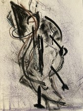 Belle Peinture Abstrait Papier Circa 1960 Dessin A Identifier Abstraction Art