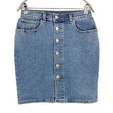 JUPE EN JEAN À Bouton Frontal