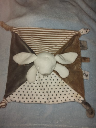 Doudou plat lapin - plat, gris
