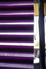 Store enrouleur zébré sans perçage jour/nuit aubergine 60 x 180 cm Déjà Monté