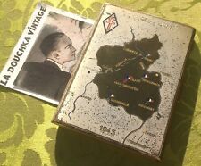 FRENCH ARMY WW2 1940s CIGARETTE CASE~DATED 1945~LORRAINE CROSS/FRENCH FLAGS/MAP