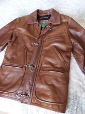 Veste 3/4 parka OAKWOOD marron homme cuir épais luxe Taille S  comme neuf