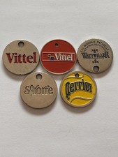 Lot X 5 Jetons De Caddie Métal Différents Thème Eau Vittel St Yorre Perrier …
