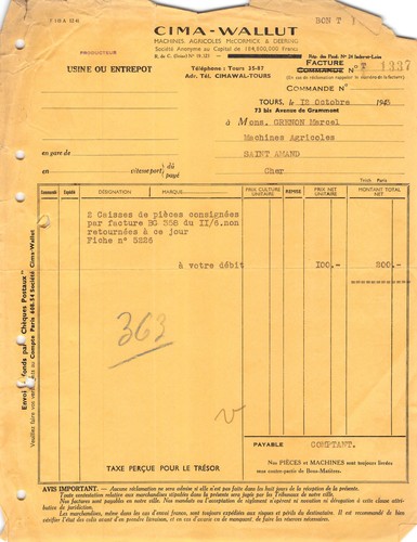 1943 machines agricoles cima - agricoles,