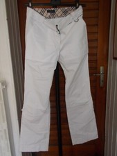 Pantalon à retrousser coton blanc léger revers tartan BURBERRY 14 ans 18aj38