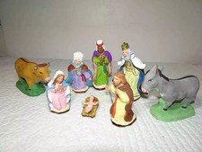 10 cm Lot santons FLORE Nativité Jésus Marie Joseph Roi Mage crèche Provence