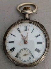 Montre à Gousset Argent Cylindre 10 Rubis à Restaurer