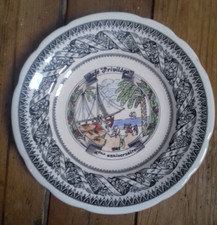 Assiette Publicitaire Gien Vintage 1982 "Café Privilège" "décor peint à la main"