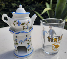 Tisanière, Veilleuse, Verseuse Décor aux Barbeaux en Porcelaine (dinette )