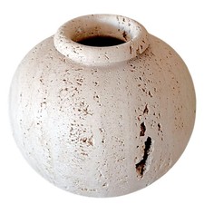 Vase Artisanal En Travertin