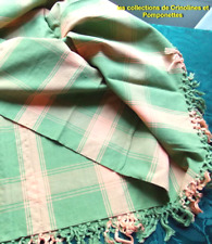 NAPPE SURNAPPE VERITABLE MADRAS TISSAGE HANDLOOM 135cm MELON***