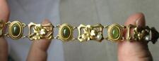 Bracelet en Jade Art Nouveau 14K Or Museum Qualité Belle Époque Victorien c1890