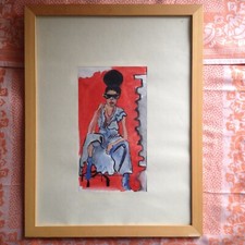 Aliénor DE CELLÈS ( 1972)  Bun , Le Chignon, Aquarelle Signée