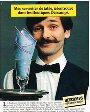 PUBLICITE ADVERTISING 1982  DESCAMPS  draps linge de maison