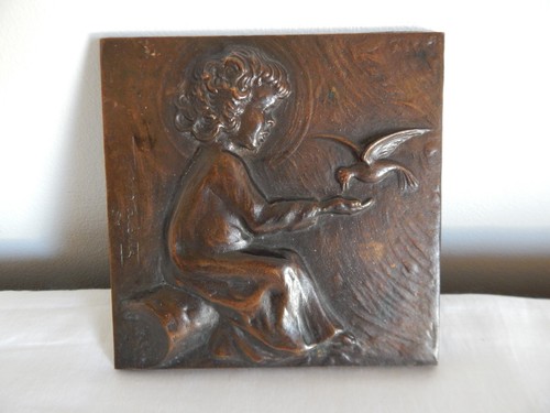 Ancienne plaque bronze à - en,