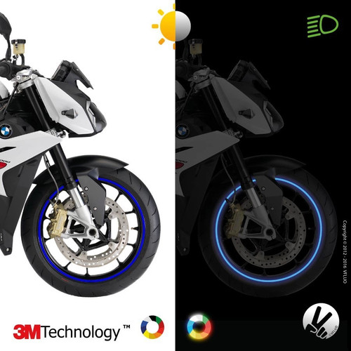 Bandes jantes moto bleu - bandes,