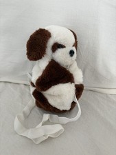 Peluche sac boule chien ballon marron et blanc Liwaco Vintage