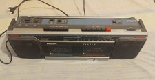 Boombox double Lecteur cassettes enregistreur vintage Philips Tandem D8068 1980