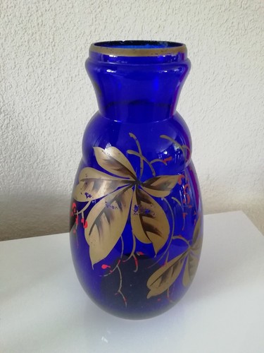 Vase ancien bleu cobalt - vase,