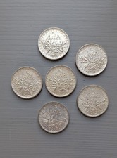 Lot de 6 pièces 5 francs