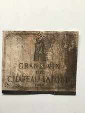 Etiquette de vin décollée Château Latour 1964 - 1er grand cru classé
