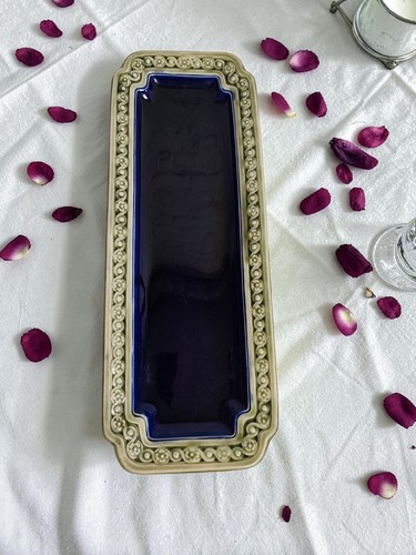 Ancien plat faïence bleu - faïence,
