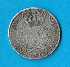 1/ Tres bel Ecu argent 1726 Louis XV
