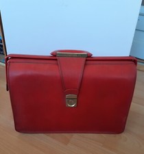 porte document cartable vintage type  GERARD HENON cuir rouge  BEG