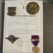 commandos marine lot attribué Octobre 1987 insigne béret numéroté attribué, etc.