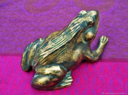 Sculpture grenouille bronze - sculpture, en