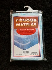 RÉNOVE MATELAS HOUSSE INTÉGRALE 90X190 VINTAGE FLEUR BLEUE